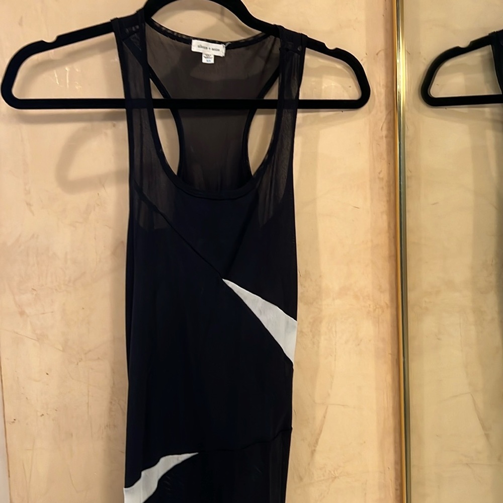 Black Mesh Razorback Blouse